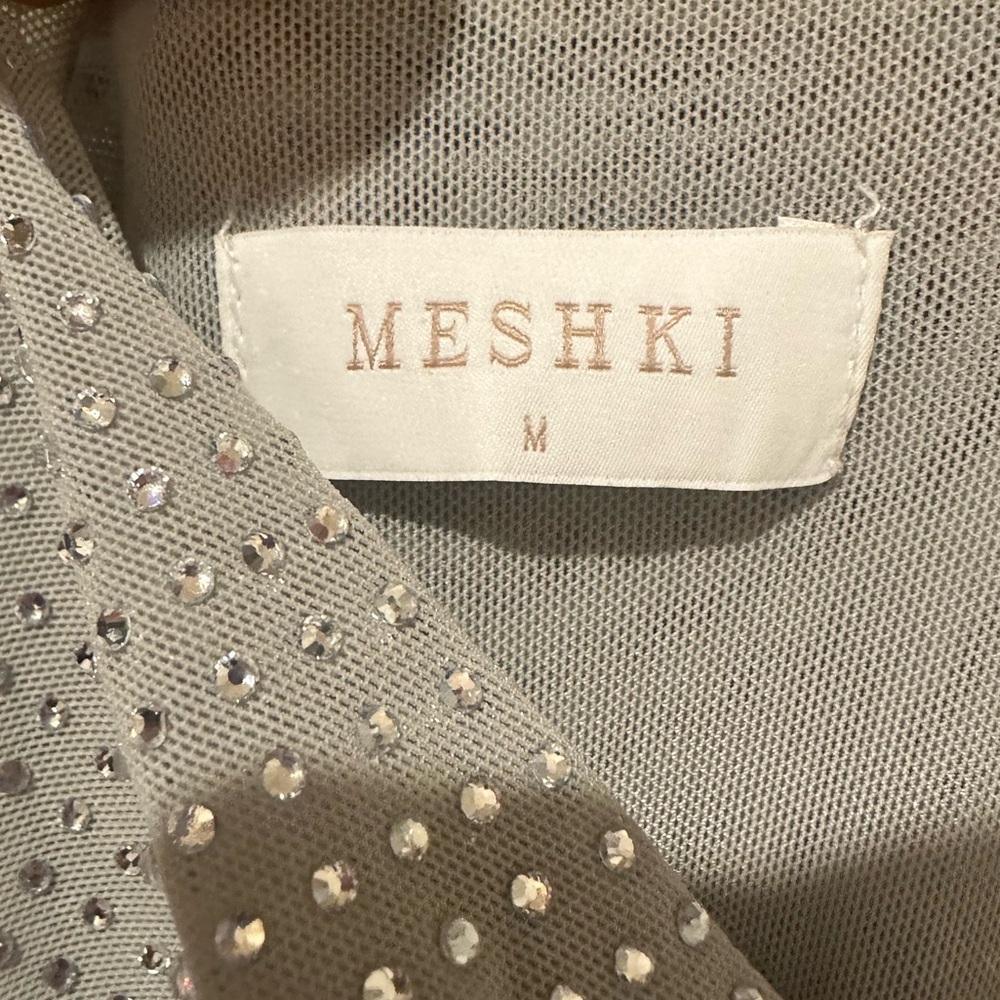 Meshki Diamanté silver maxi dress M glittery sequins - Picture 11 of 16